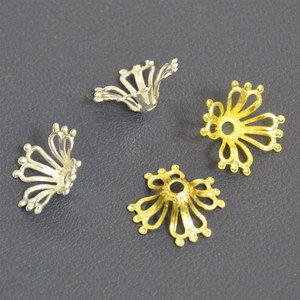 Hubu, venta al por mayor, accesorios de joyería Diy, soporte de flores, de 18mm copa de vino de cuatro hojas, 8 estambres altos de centro de flores de la mañana - Product Image 3
