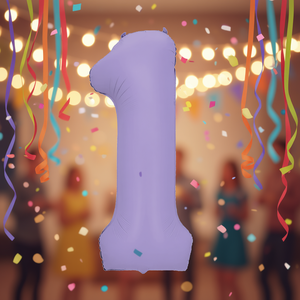 Ballon en aluminium violet « Party Love Number One » de 1 m pour la décoration de fête d'anniversaire - Product Image 3