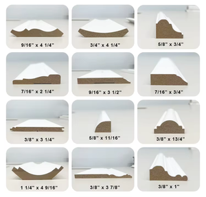 Hiện đại lượn sóng primed bền thân thiện với môi cửa gỗ khung viền cornice nửa vòng khuôn cho tường - Product Image 5