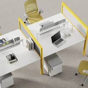 Office Furniture Desk 6 Seater Modular Office Workstation Office Cubicle Workstation 4 Person For Staff Space Meeting Room