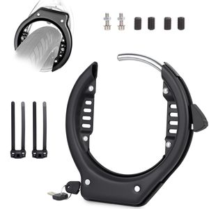 Candado de seguridad de alta resistencia para bicicleta, scooter, fatbike, MTB, con anillo de bloqueo de rueda ancha y llaves - Product Image 1