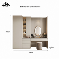 Coiffeuse moderne avec miroir LED, meuble de rangement multi-tiroirs pour maquillage, idéal pour chambre et appartement