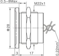 ELEWIND Bouton concave électronique étanche IP68 22MM avec interrupteur piézoélectrique Structure métallique (PS223Z10YNT1)