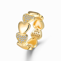 Nouvelle bague en zircon en forme de cœur 2022, bijoux plaqués or 18 carats, bague de mariage pour femmes