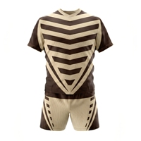 Tenues de rugby à faible MOQ, écologiques, respirantes, séchage rapide, sublimation, col en V, vêtements d'équipe 100 % polyester, vente en gros, logo personnalisé
