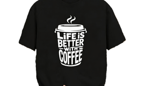 T-shirt 100% cotone 180g casual unisex con <span class=keywords><strong>grafica</strong></span> 'Life Is Better With Coffee Cup', citazione per amanti della caffeina e baristi, <span class=keywords><strong>tipografia</strong></span> - Product Image 5