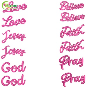 Patch brodé éco-responsable rose Jésus Prière Croyance Édition Limitée, applique thermocollante amusante pour filles cow-girls style western - Product Image 3