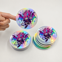 Autocollants en vinyle holographiques Kawaii Anime découpés sur mesure, imperméables, autocollants gothiques pour bouteille d'eau, journal
