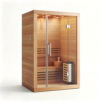 Cabine de sauna individuelle compacte en cèdre pour appartement, balcon, sauna sec ou vapeur
