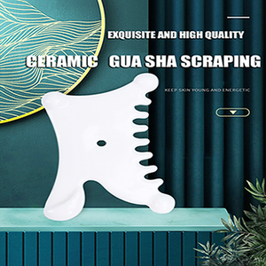 Ferramenta de raspagem microcrystalline, ferramenta de raspagem de cerâmica gua sha de porcelana, pente para relaxamento corporal e couro cabeludo