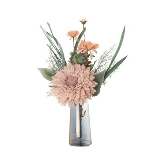 Arreglo de Girasoles Artificiales Misha Home Decor en Florero de Vidrio para Decoración de Bodas y Hogar CF01042 - Product Image 5