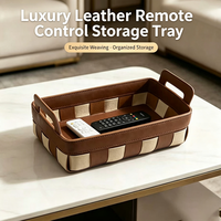 Panier de rangement de luxe en cuir PU écologique et durable, organisateur polyvalent pour bureau, entrée, coiffeuse, et pour ranger des collations