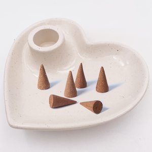 Suporte de Incenso de Cerâmica para Palo Santo e Sálvia Branca com Bastões de Madeira e Cones, Forma Redonda, Uso Aromático, Bandeja para Velas - Product Image 4