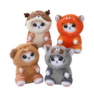 Porte-clés pendentif lapin en peluche de dessin animé en coton PP, jouet mignon et tendance, petite figurine en velours, vente en gros - Product Image 1