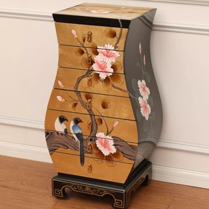 Nouvelle armoire de rangement multifonctionnelle en bois de bouleau massif de style chinois à sept tiroirs avec panneaux MDF pour chambre et salon - Product Image 2