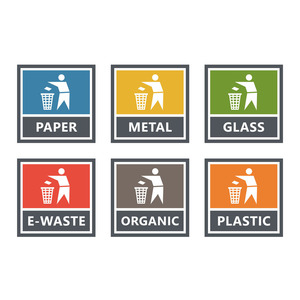 Símbolo de vinilo personalizado para organizar la etiqueta engomada del logotipo del cubo de basura de reciclaje de basura coordinada - Product Image 4