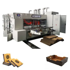 Automatische Pizza Box Flexodruck-Schlitz maschine für Wellpappe Karton Pizza Karton herstellungs maschine