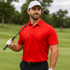 Logo personalizzato di design leggero elastico stampa grande Polo da Golf di alta qualità oversize per gli uomini - Product Image 4