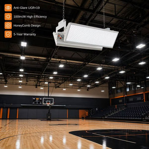 Ledmic Kapalı Basketbol Sahası Aydınlatması UGR<19 Parlama Önleyici Petek Desenli Lineer <span class=keywords><strong>LED</strong></span> Yüksek Tavan Spor Salonu Aydınlatma İhracatçısı - Product Image 1