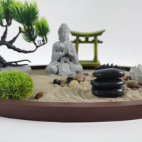 Conception personnalisée décoration de la maison de table petit fengshuiresin méditant jardin zen pour bureau