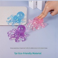 Jouet Squishy Pieuvre 2026 – Meilleure Vente – Transparente Effet Aurore, Remplissage Maltose, Anti-Stress Sensoriel, Personnalisable, Non Toxique, pour Enfants de 5 à 7 Ans