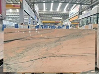 Dalles de marbre rose fumé pierre de luxe veinée naturelle pour comptoir de projet d'hôtel de villa, revêtement de sol, îlot de revêtement mural