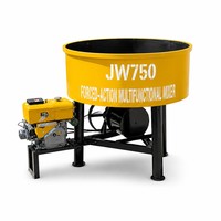 Malaxeur à béton diesel JW750 750L, machine à mélanger le béton, mobile, portable, vertical, pour le sable