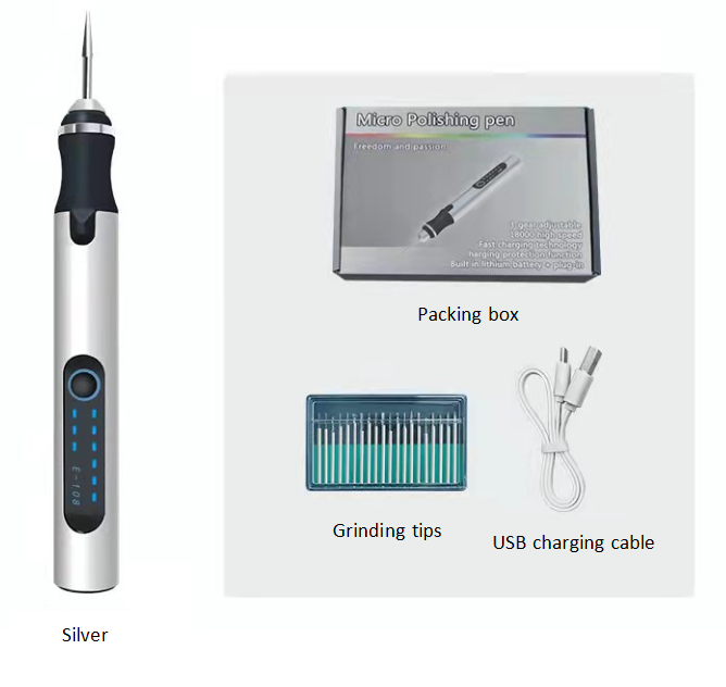 Kit di strumenti per incisione con penna per Micro incisore elettrico senza fili ricaricabile per gioielli in legno di plastica di vetro e ceramica di metallo Mini fai da te 10W