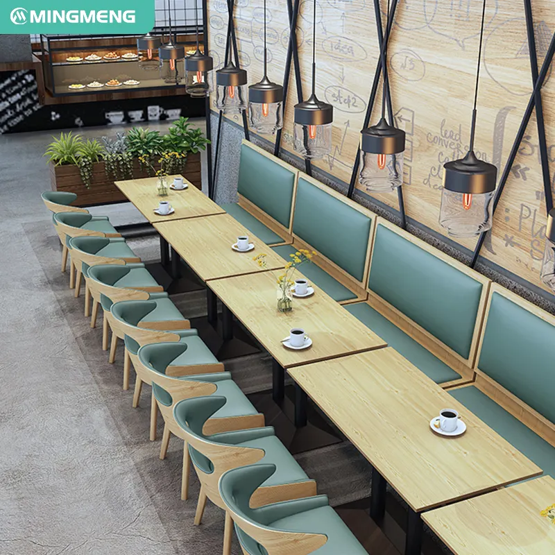 Ihre beste Wahl Restaurantmöbel Esstisch und Stühle Kantine Stand-Sitzmöbel-Set moderne Massivholz-Eck-Esstischbank