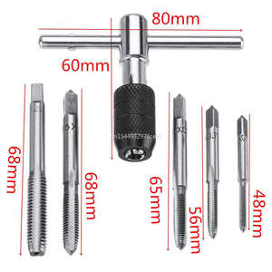 Llave de roscado manual ajustable KHC M3-M8 de acero de alta velocidad, juego de 6 piezas con funciones de avance y retroceso - Product Image 6