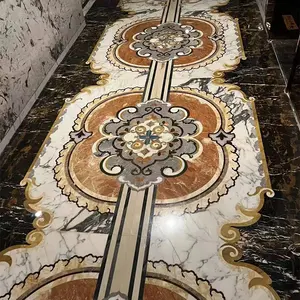 床の適用のためのモダンなデザインのヴィラのパターン磨かれた大理石のメダリオンタイル