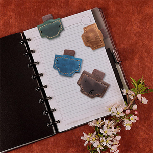 Marque-page magnétique en cuir PU véritable avec bande élastique, clip <span class=keywords><strong>de</strong></span> page magnétique, cadeau - Product Image 2