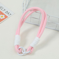 Dragonne de téléphone style coréen, poupée en peluche, cordon perlé mignon, cordon de poignet tressé DIY, chaîne anti-perte pour téléphone, clé USB, appareil photo, sac