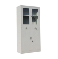 Armoire à double porte verrouillable, étagère réglable, armoire en métal, grande capacité, rangement de bureau