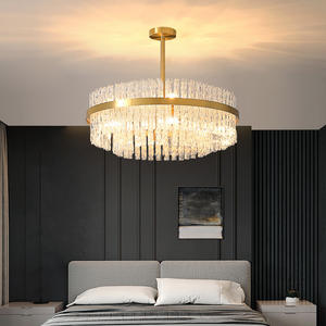 All-Copper Luxury Living Room Dining Room <b>Chandelier</b> Postmodern Minimalist High-End <b>Crystal</b> Pendant Light for Villa Lighting - Product Image 5