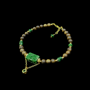 Pulsera de Jadeíta Natural Birmana Grado A Lu Lu Tong Verde con Agarwood para <span class=keywords><strong>Mujer</strong></span>, Regalo de Jadeíta (con NGTC) - Product Image 2
