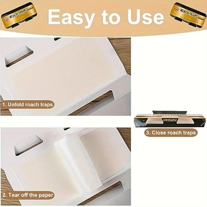 Trappole per scarafaggi per il controllo dei parassiti domestici, piastra adesiva usa e getta <span class=keywords><strong>in</strong></span> plastica atossica, cattura insetti efficiente, capacità 50, durata 3 mesi - Product Image 6