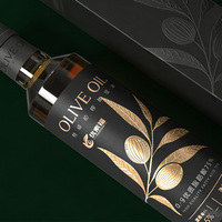 Étiquettes personnalisées pour bouteilles d'huile d'olive, gaufrées holographiques avec feuille d'or, papier texturé de qualité supérieure, imperméables et résistantes à l'huile, avec logo personnalisé