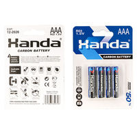 Pile sèche au carbone-zinc Handa AAA, pile AAA Um4 LR03 avec certification CE pour calculatrice