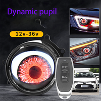 Universel Clignotant Démon Yeux Diable LED Phare Lentille 12V 3 Pouces Bi LED Projecteur Voiture LED Phares Oeil Lumière