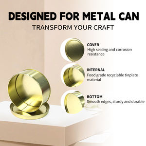 กล่องดีบุกทรงกลมแบบกำหนดเอง ลายนูน เกรดอาหาร สำหรับใส่ขนม บิสกิต เค้ก กล่องของขวัญแบบใช้ซ้ำได้ บรรจุภัณฑ์โลหะสีทอง สำหรับใส่อาหาร คุกกี้ ลูกอม - Product Image 4