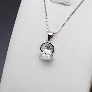 Collier en argent S925 personnalisable pour femme, pendentif en coquille de moule de rivière de 4-5 mm, ornement suspendu, pendentifs en perles, breloques - Product Image 4
