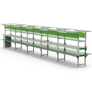 קו הרכבה המורכב חגורת מסוע עם שולחן עבודה כפול - Product Image 6