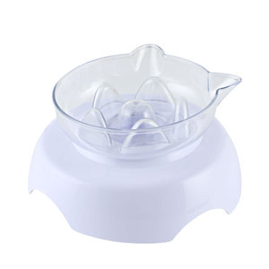 Plastic Luxury Elevated Slow <b>Feeder</b> Transparent Double <b>Cat</b> Bowl Dog <b>Feeder</b> - Product Image 3