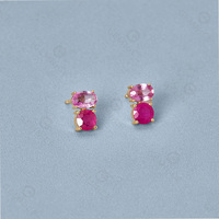 Boucles d'oreilles Gemnel High Volume Pink Power, style chic et luxueux, pour les sorties et les soirées, pour femmes