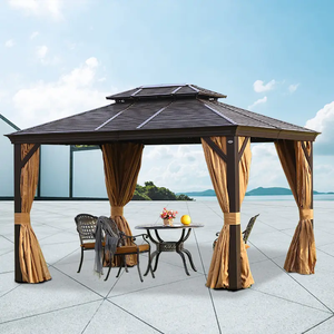 Venta caliente tienda de quiosco al aire libre de metal cedro hardroof BBQ gazebo al aire libre esquina redonda en reemplazo de dosel alluminio 3x3 - Product Image 1