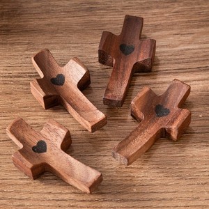 Cruz de Madera de Nogal Negro Hecha a Mano al por Mayor con Agarre para el Pulgar, Cruz Devocional de Mano para Iglesia, Pascua, Arte Religioso, Regalo Empresarial - Product Image 2