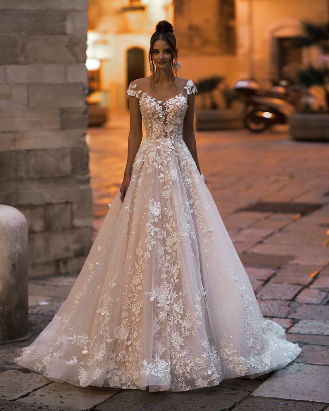 open lace back dress Sweetheart Long Mermaid Blush Pink Wedding Dresses, Organza Wedding Dr –  ClaireBridal