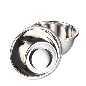 大きなSS食品容器を洗浄するための厚いステンレス鋼サラダ混合ボウル深い盆地 - Product Image 2