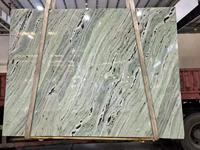 Dalles de marbre vert Shangri-La, carreaux de marbre vert jade de luxe pour comptoirs et revêtements muraux